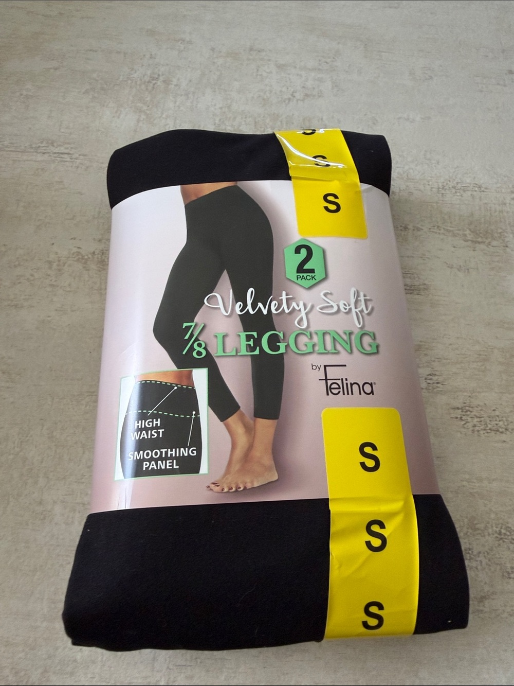 Felina Black High-Rise Leggings. 7/8 style. 2 pair